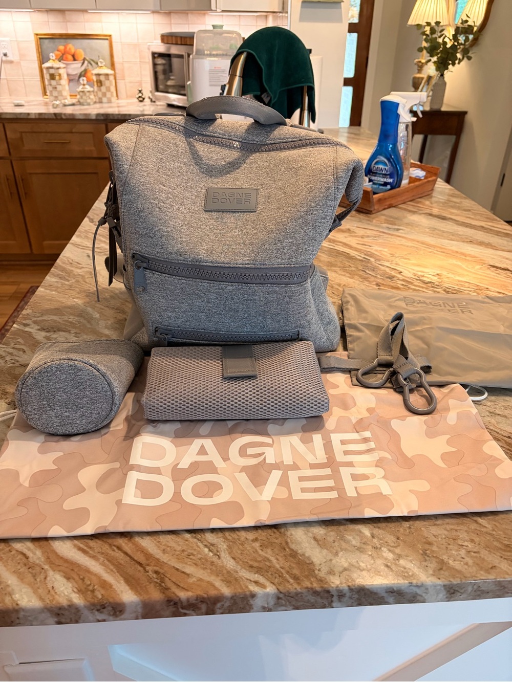 Dagne Dover Indi Heather Gray Backpack Set with Accessories- Size Medium